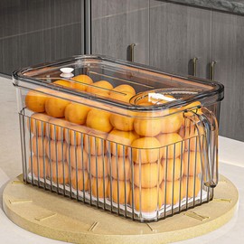 AIXXCUVQ Fridge Fruit Storage Containers Maximizes Space With Easy Access Pull-out Drawer Stackable Drawers Can To Full, Transparent
