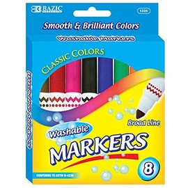8 Broad Line Washable Markers