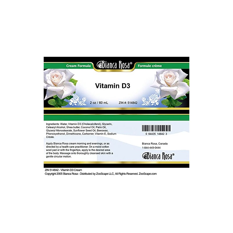 Bianca Rosa Vitamin D3 Cream (2 oz, ZIN: 514842)