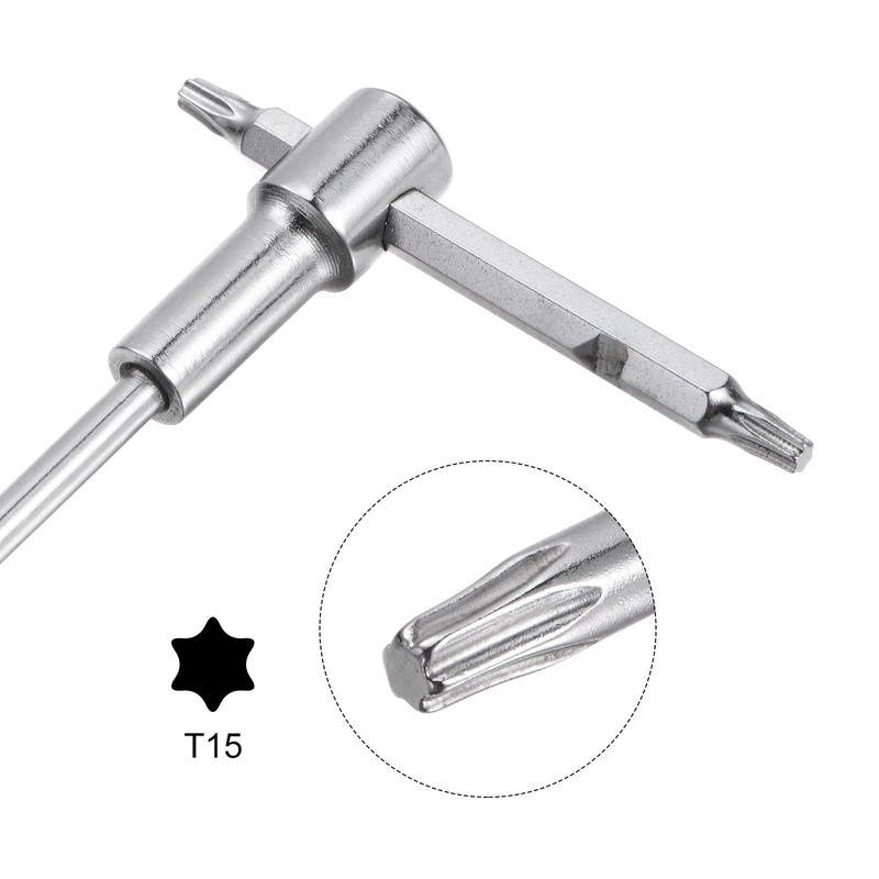 sourcing map T15 Sliding T-Handle Torx Star Wrench for T