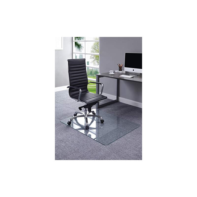 Lorell Tempered Glass Chairmat, 46" Width x 36" Depth x