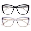 AMOMOMA Trendy TR90 Oversized Blue Light Reading Glasses Women,Stylish Square