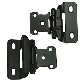 Smbbit Partial warp 1/2 inch Inset Cabinet Hinges Overlay Cabinet Hinges 4 Pack Matte Black