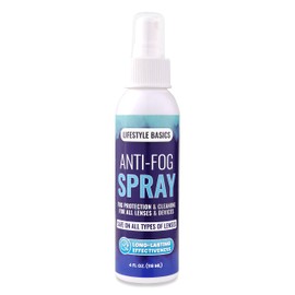 Lifestyle Basics Anti Fog Spray Cleaner for Eye Glasses, Lenses, Mirrors - All-Surface Fog Prevention - Up to 24 Hrs Protection