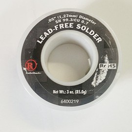 RadioShack SnCu 99.3/0.7 Lead-Free Solder, 0.050" Diameter - 3.0 oz. Spool