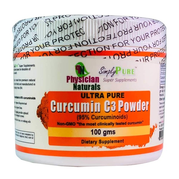 Ultra Pure Curcumin C3 Complex Powder 100% Pure Curcumin Turmeric Extract 100 GMS 11X Absorption Joint Support and Immune Health