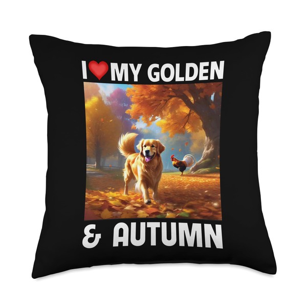 Golden Retriever Autumn Fall Leaf Pumpkin Chicken I Love My