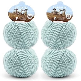Pascuali Bio Cashmere 6/28. 100% Cashmere Wool Knitting Wool for Knitting and Crocheting, 4 Balls - Colour: Horizon 50