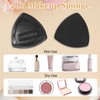 4PCS Makeup Brush Set, 1 Flat Foundation Brush, 2PCS Triangle
