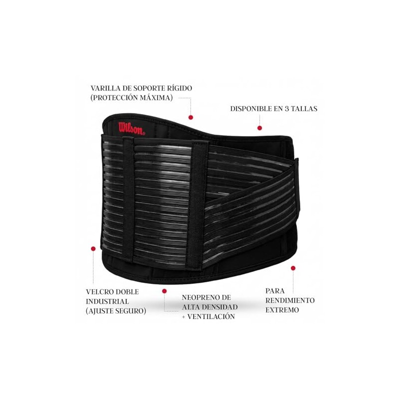 Wilson Soporte Lumbar Pro con Varilla AW108 Pro – Unisex