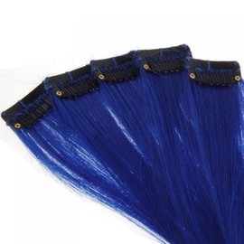 18 Inch High light Clip in Human Hair Extensions Straight Clip on Highlights Hair Extensions 6 Pieces/set (Bleach Blonde)