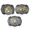 Diarypiece Big Cowboy Belt Buckle Long Horn Bull Belt Buckle