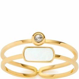 Leonardo 32025319 Women's Ring Stainless Steel Mother of Pearl, Stainless Steel, No Gemstone