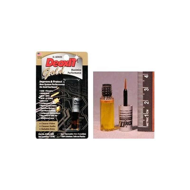 CAIG LABORATORIES DeoxIT® gold Mini-Brush Applicator, 100% Contact Conditioner, 1.6mL