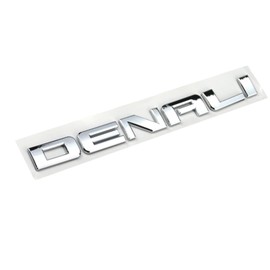 Denali 1-PC Nameplate Emblem HD Badge for GMC Yukon & Sierra 2007-2020 Models - Genuine Replacement Emblem - Chrome Finish