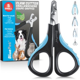 BluePet® KrallenSchön Mini Small Professional Claw Cutter for Cats, Small Dogs, Puppies and Small Animals, Particularly Suitable for Small, Tight Claws, Handy, Lightweight and Stable