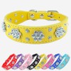 Rhinestone Flower Dog Collar - Sparkling Leather Pet Collar -