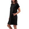Amazhiyu Womens 100% Linen Summer Casual Crew Neck Midi Dresses