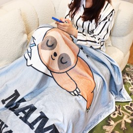 Shoppawhile Gifts for Mum for Birthday Mother's Day Mum Gift Sloth Cuddly Blanket Fluffy 51 x 59 Inch Mothers