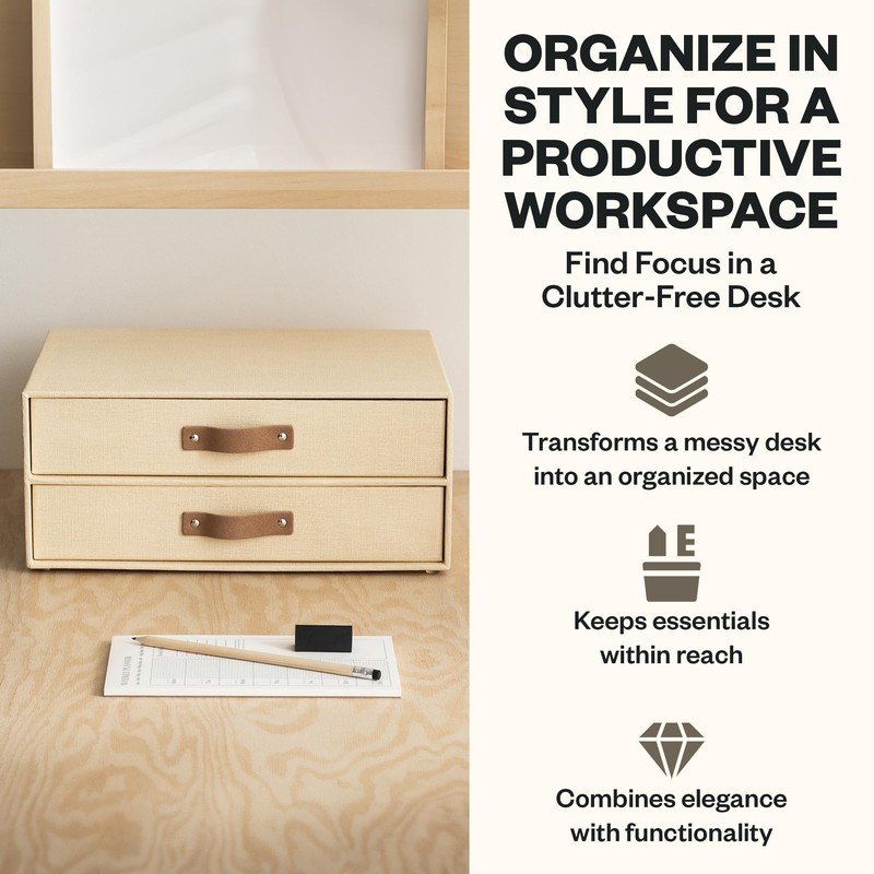 Bigso Birger 2 Drawers - Desktop Drawers for A4 and