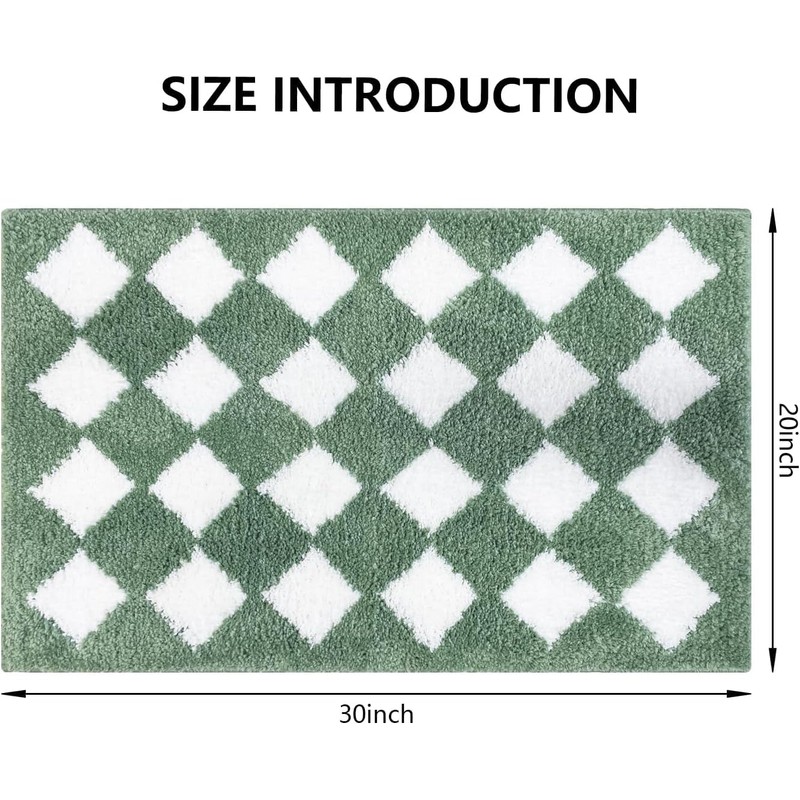 AIBIIN Bath Mat Non-Slip Bathroom Mat Super Absorbent,Soft Microfiber Absorbent