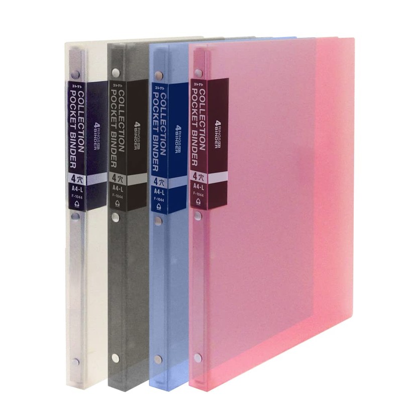 Collectible Binder Collection Pocket Binder, Thin A4-L, 4 Holes, Gray