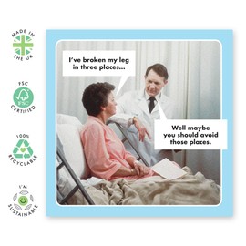 Hilarious Get Well Soon Card – Doctor Joke – Quirky & Humorous Card for Friends, Besties, BFF, Mates, Buddies, Pals, Brother, Sister, Colleagues, Coworkers - Injury - Comes with Fun Stickers
