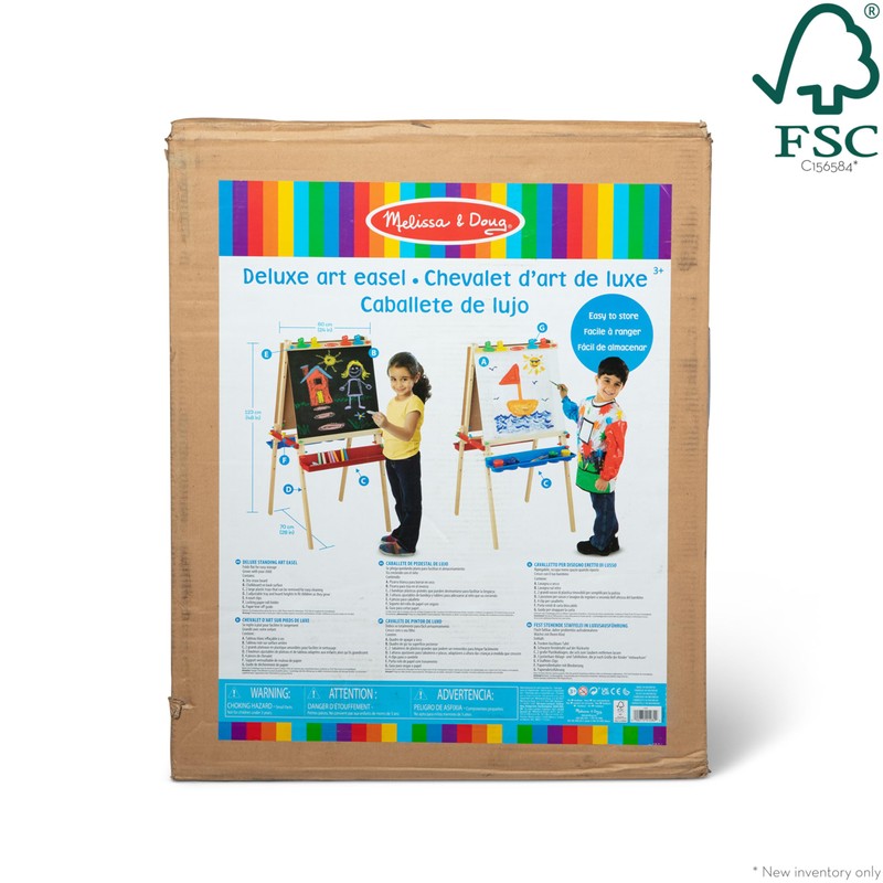 Melissa & Doug Deluxe Standing Art Easel - Dry-Erase Board,