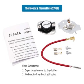 279838 Dryer Heating Element&279816 Thermal Fuse Kit for Whirlpool Heating Element 279837 279838A