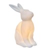 Simple Designs LT1230-WHT 10.43" Hoppy Glow Porcelain Bunny Rabbit Table
