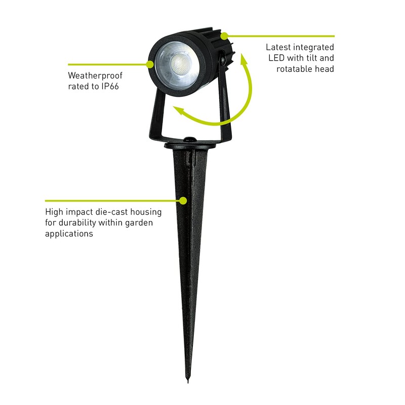 Luceco LED Outdoor Decorative Garden Spike, 23.5 x 16 x