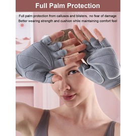 Workout Gloves for Women, Gym Gloves for Women Gym Gloves for Working Out, Workout Gloves Women Fitness Gloves Hand Out Gloves (Grey, Small)