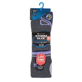 Storm Bloc - Ladies Warm Long Knee High Wool Blend Cushioned Thermal Equestrian/Hiking Socks (4-8 uk, SBGLS008PUR)