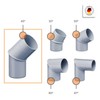 Inefa Pipe DN 100, 45 °, Grey Plastic, Rain Cover,