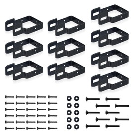 Fencer Wire Garden Fence Bracket, Heavy Duty Metal Steel Connector for Post and Panel Connection, Accessories of Outdoor Patio Metal Fencing Barrier or Fencing Border, Pack of 10