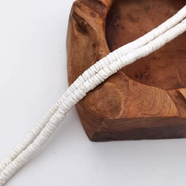 INSPIRELLE 46 Inch White Heishi Beads for Jewelry Making, 8mm Puka Shells Bead Strand, Natural Thin Flat Seashell Beads for Bracelets Necklaces Chokers and Anklets, African Disc Spacers