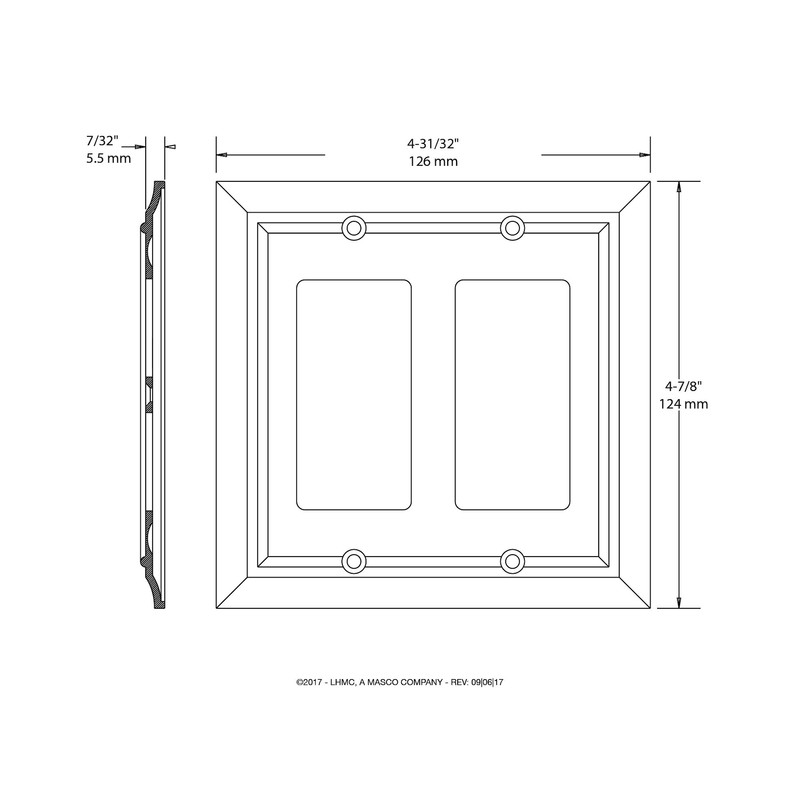 Architectural Double Decorator Wall Plate, Flat Black, Packaging May Vary