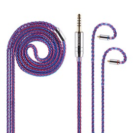 NICEHCK SweetLife 2 pin IEM Cable, 12 Core Earphone Upgraded Cords, 6N Silver Plated Monocrystalline Copper Cords,in Ear Monitor HiFi Cable for Audiophile,Gaming (4.4mm mmcx)