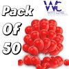 Red Balloons 50 Pack - 10 Inch Plain Round Latex