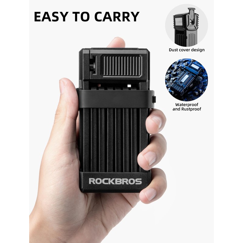 ROCKBROS Anti-Theft Folding Bike Lock,Bold Diameter 0.7cm,High-Strength ABS Material,Portable Folding