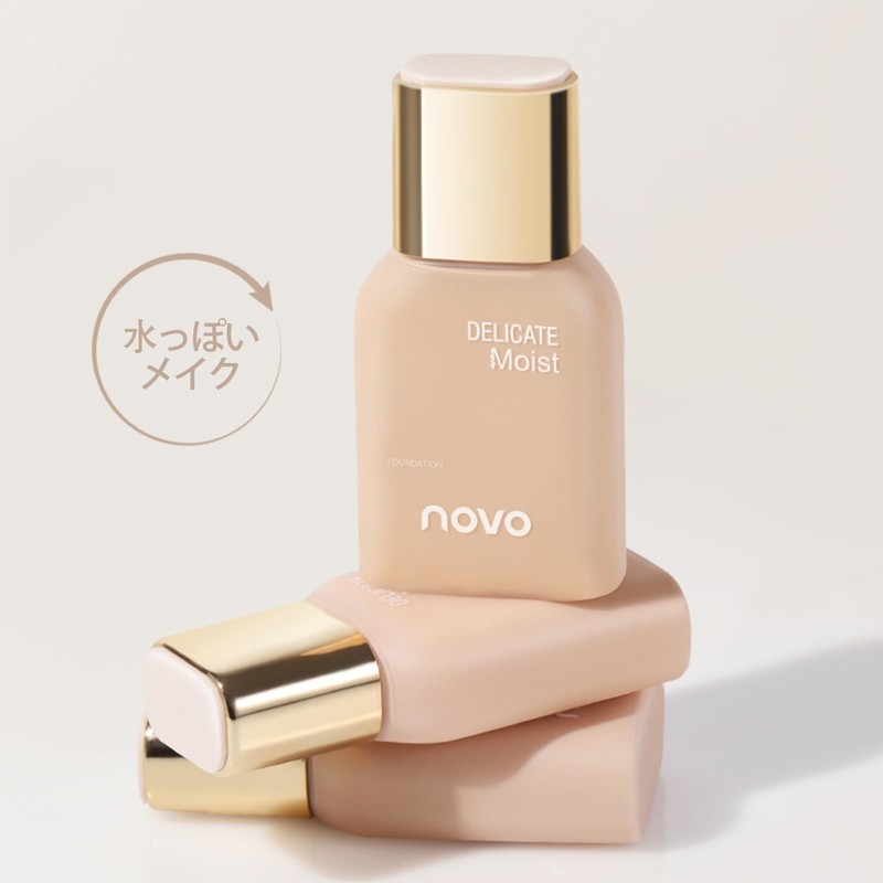 NovoUnow リキッドファンデーション 柔らかく軽い持続性のあるメイクアップスキンケア シミやくすみをカバーするファンデーション 明るいベースメイク 1#アイボリーホワイト