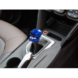 Bashineng Skull Shift Knob Handle Transmission Gear Stick Shifter Head Universal Shifting Lever Fit Most Manual Automatic Cars Truck SUV Vehicle (Blue)