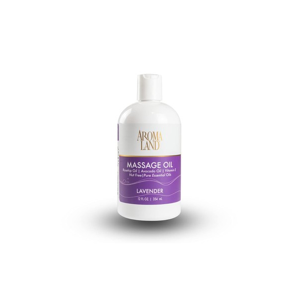 Aromaland - Lavender Massage & Body Oil for Soft Nourishing Hydration 12 Ounces