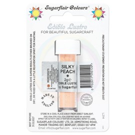 Sugarflair Silky Peach Edible Lustre Dust (E171 Free), Add a Lustrous Shine to Cakes or Decorations. Brush On or Add Rejuvenator to Create Eye-Catching Edible Paint- 2g