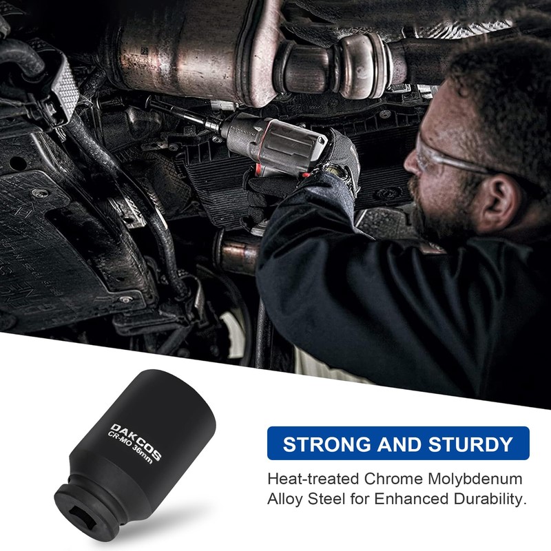 DAKCOS 36mm Multi-Tooth Socket Impact Wrench Socket Drive Shaft Tool