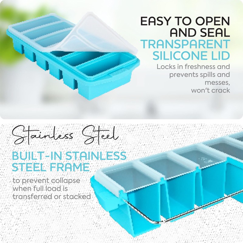 1/2 Cup Silicone Freezer Tray With Lid - Silicone Freezer