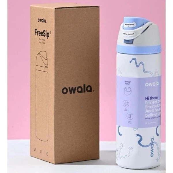 Owala 24oz Water Bottle Tied And True Blue Bows Limited