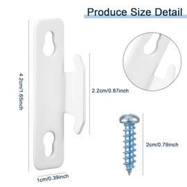 Sratte Curtain Rod Bracket Curtain Rod Single Bracket Curtain Hardware Brackets Spreader Wall Bracket Hooks with Screws Window Hardware Rod Holders for Kitchen Accessories Supply(White, 10 Pcs)