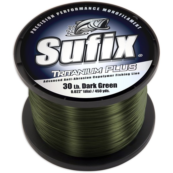 Sufix Tritanium Plus 1/4-Pound Spool Size Fishing Line (Dark Green, 14-Pound)