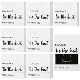Wonderjune 8 Pcs Bridesmaid Gifts Jewelry Box Bridesmaid Proposal Gifts I Couldn't tie the knot Without You Bridesmaid Proposal Gifts Jewelry Box for Bridesmaids Wedding Gifts(Jewelry not included)